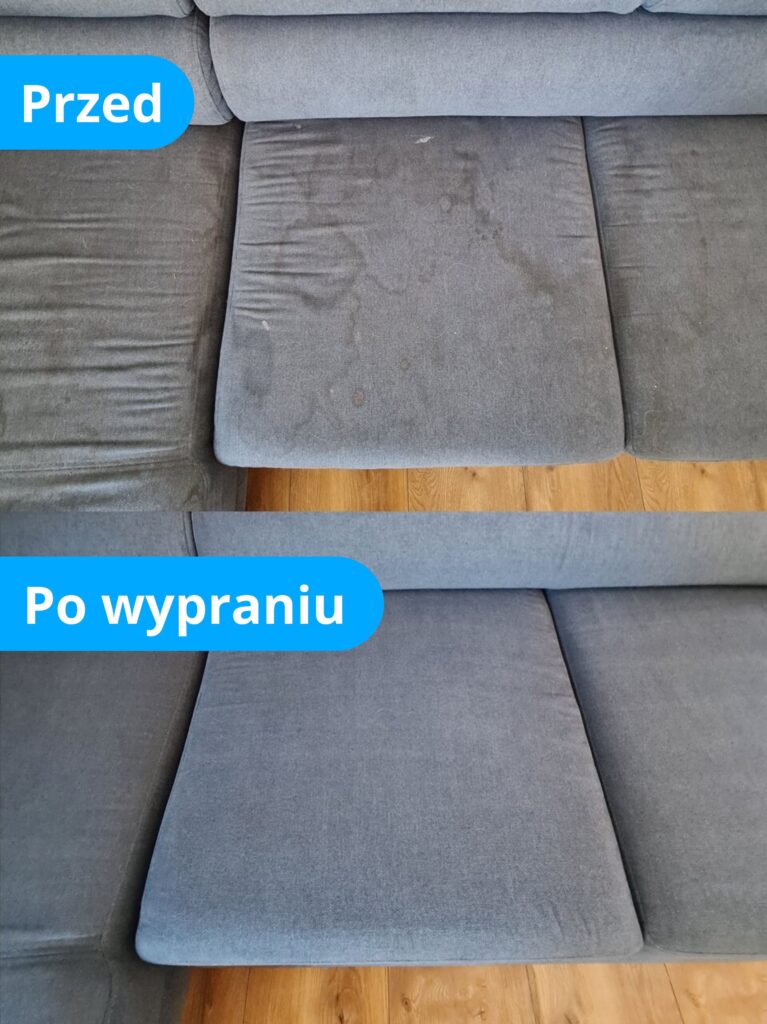 Efekty prania czyszczenia narożnika